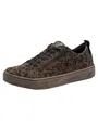 Tamaris Damen Wide Fit Damen Sneaker flach mit Reißverschluss Freizeit, Mehrfarbig (Dark Leopard), 37 EU