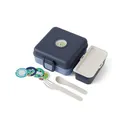 monbento - Kinder Brotdose mit Fächer Snacky blau Infinity - Snackbox für ganze Sandwiches - Besteck inklusive - Lunchbox Personalisiert - Ideal für Schule/Picknick – Spülmaschinenfest - BPA-Frei