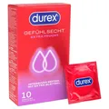 ♥ 10 durex Kondome Gefühlsecht Extra feucht 56mm Condome