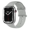EAZY CASE Sport Armband kompatibel mit Apple Watch 38mm 40mm 41mm 42mm verstellbares Ersatzarmband aus Silikon Sport Loop für Apple Watch Serie 9 8 7 6 5 4 3 2 1 SE für Damen Herren Hell Grau