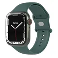 EAZY CASE Sport Armband kompatibel mit Apple Watch 38mm 40mm 41mm 42mm verstellbares Ersatzarmband aus Silikon Sport Loop für Apple Watch Serie 9 8 7 6 5 4 3 2 1 SE für Damen und Herren Nacht Grün