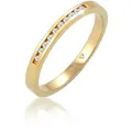 Verlobungsring ELLI DIAMONDS "Diamant Weiß Brillantschliff (0.05 ct) 585 Gelbgold" Gr. 52, gold, Fingerringe, Damen, 52mm, 0.05 ct P1 = bei 10-facher Vergrößerung erkennbare Einschlüsse, Gelbgold 585, 2mm
