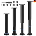 4 Stück Möbelfüße Höhenverstellbar 25-43cm Metall Schwarz Möbelbeine Verstellbar