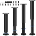 Verstellbare Möbelfüße Metall Schwarz 25-43cm Höhenverstellbar