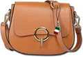 FLORENCE Umhängetasche Florence Damen Umhängetasche (Umhängetasche, Umhängetasche), Damen Tasche Echtes Leder hellbraun, Made-In Italy