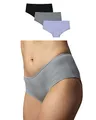 Snocks 3er Pack Hipster - Damen Baumwolle Panties - Push-Up Unterhose Damen Slip - Gr.L, Farbe Purple/Grün/Schwarz