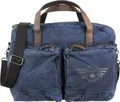 Greenburry BusinessBag Canvas Notebooktasche 39x29cm Vintage Aviator blau