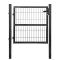 V2Aox Gartentor Tor für Gartenzaun Zaun 100 cm hoch Gartentür aus Metall für Stabmattenzaun Abschließbar inkl. Pfosten Anthrazit