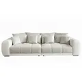 luma-home Big-Sofa, Beige, Metall, 4-Sitzer, Füllung: Polyurethan (Pur), Rechteckig, 306x86x134 cm, Wohnzimmer, Sofas & Couches, Sofas, Bigsofas