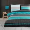 Buymax Bettwäsche Zigo, türkis, schwarz, Renforcé, 2 Kissenbezüge 80x80 cm und ein Bettbezug 200x200 cm