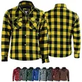 BULLDT Motorradjacke BLD1201 (mit 4 CE-Protektoren) BULLDT Herren Motorradhemd Holzfäller-Look Hemd gelb 52/L
