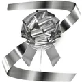 Große Geschenkschleife Silber ø40cm Auto Schleife Metallic Geburtstag Hochzeit