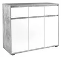 Kommode Sideboard Schrank Schubladenkommode grau weiß  B 118 cm