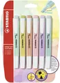 STABILO Filzstift Textmarker-Set mit 6 Farben, Pastell, 6er Pack, Ideal für Schule und Büro, handliches Design