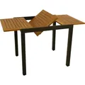 DEGAMO Gartentisch Balkontisch Ausziehtisch VICENZA 80/120x70cm, Aluminium anthrazit + Akazie geölt, ausziehbar - Dunkelgrau