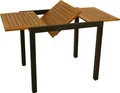 DEGAMO Gartentisch Balkontisch Ausziehtisch VICENZA 80/120x70cm, Aluminium anthrazit + Akazie geölt, ausziehbar