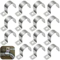 TenaLucy 20 Stk Kabelschellen, Hochleistungs Einzelloch Kabelschellen Metall, U-Rohrschellen Metallkabelschellen, Einzelloch Kabelhalter Kabelclips Für Kabel Leerrohr Rohr Befestigung Ø25 mm Silber