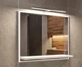 HAJDUK FURNITURE Badspiegel IP44 mit Beleuchtung und Ablage, Weiß Badezimmer Wandspiegel 60 cm, Badezimmerspiegel Bad Spiegel mit LED 4000K