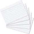 herlitz Karteikarten, DIN A5, liniert, weiß aus Papier, 170 g-qm, holzfrei, Linienfarbe: blau, doppelte (1150507)