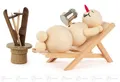 Dregeno Erzgebirge Schneemann Schneemann Im Liegestuhl BxHxT = 9x6,5x4,5cm NEU