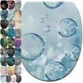 Sanilo WC Sitz mit Absenkautomatik & Schnellverschluss, Toilettendeckel per Knopfdruck abnehmbar, einfache Montage von oben (Bubbles)