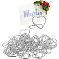 Relaxdays - Tischkartenhalter Herz, 48er Set, Kartenhalter Tischkarten, Menükarten, Postkarten, Fotos, Aufsteller, silber