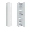 PLATAN ROOM Badezimmer Hängeschrank Wandschrank 105/ 160cm hoch Badhängeschrank mit Fronten in Hochglanz und Push-to-Open Funktion (Weiß Matt/Weiß Hochglanz, 160 x 30 x 32)