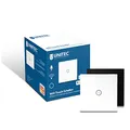 UNITEC WiFi Touch Schalter, Steuerung über Smartphone, Tablet oder Sprachassistent, Touch-Funktion, Memory-Funktion, integrierte Beleuchtung, schwarz