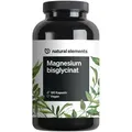 natural elements Magnesiumbisglycinat – Chelatiertes Magnesium – 180 Kapseln – 300mg Magnesium/Tag