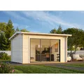PALMAKO Gartenhaus "Ines Slide Plus", B x H x L: 390 x 250 x 300 cm, naturbelassen, unbehandelt - braun
