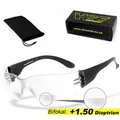 HSE - SportEyes Sportbrille SPRINTER 2.3, Leseteil (1 bis +3 Dioptrien) weiß +1,50 Dioptrien