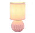 GLOBO LIGHTING Tischleuchte, Leuchtmittel nicht inklusive, Tischlampe Tischleuchte Nachttischlampe Keramik Textil pink H 23 cm