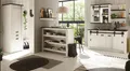 Küche mit Theke "Stove" in weiß Pinie Küchenschrank Set 6-teilig