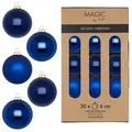 MAGIC by Inge Weihnachtsbaumkugel, Weihnachtskugeln Glas 6cm 30 Stück - Royal Blue blau