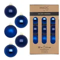 Weihnachtskugeln Glas 6cm 30 Stück - matt & glänzend - Christbaumkugeln Weihnachtsbaumkugeln für Weihnachten - Christbaumschmuck & Weihnachtsbaumschmuck - Royal Blue