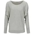 heine Troyer Heine Damen Feinstrickpullover mit Perlen, grau-melange 36/38