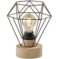 Tischleuchte, Braun, Holz, 19x22.5x19 cm, Lampen & Leuchten, Innenbeleuchtung, Tischlampen, Tischlampen