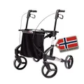 TOPRO Troja Original Rollator Black Series Modell 2025, Faltbarer Premium Leichtgewicht-Rollator mit integrierter Ankipphilfe, Indoor & Outdoor | 7 Jahre Garantie (Polarsilber, Small)