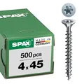 SPAX Universalschraube, 4,0 x 45 mm, 500 Stück, T-STAR plus, Senkkopf, Vollgewinde, 4CUT, WIROX A3J, 1191010400455