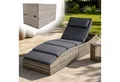 Juskys Wellnessliege Lamia, Polyrattan Liege, klappbar, Kopfteil verstellbar, 160 kg belastbar