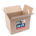 Versandkarton klein 250 Stück | Päckchen mit Automatikboden | braune Kartons zum Verschicken Außenmaß 185 x 135 x 140 mm | Faltkarton für Versand