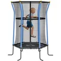 HOMCOM Kids Trampoline Stahl Kunststoff Blau Ø163,5 x H190 cm