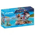 PLAYMOBIL Pirates Schatzbergung auf Piratenfloss, Pirat, 4 Jahr(e), Mehrfarbig, Kunststoff - Blau