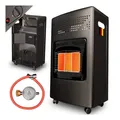 TroniTechnik Gasheizer Gasheizofen Heizstrahler 4,2 kW Gas Heizung inkl. Gasdruckregler & Gasschlauch 3 Heizstufen 4200W