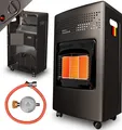 TroniTechnik® Gasheizer Gasheizofen Heizstrahler 4,2 kW Gas Heizung inkl. Gasdruckregler & Gasschlauch 3 Heizstufen 4200W