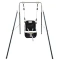 AXI Babyschaukel mit Gestell aus Metall in Grau & Weiß für den Garten | Outdoor Schaukel für Babys und Kleinkinder | Für Kinder ab 9 Monate | Schaukelsitz in Anthrazit & Weiß
