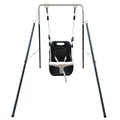Babyschaukel,  Outdoor Schaukel mit Gestell aus Metall , Anthrazit & Weiß AXI