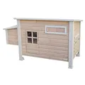 Kerbl Hühnerstall Emma (Maße 146x74x85 cm, mit Schiebefenster für Luftzirkulation, Stall mit 2 Legenester + Sitzstangen, aus Holz) 81702
