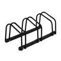 Relaxdays Fahrradständer, für 3 Fahrräder, aus Metall, mit Montagematerial für Boden, HxBxT: 27 x 67,5 x 33 cm, schwarz