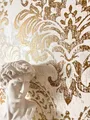 Newroom Tapete Weiß Gold Vlies Barock Ornament - Vintage Eleganz Klassisch Mustertapete für Wohnzimmer Schlafzimmer